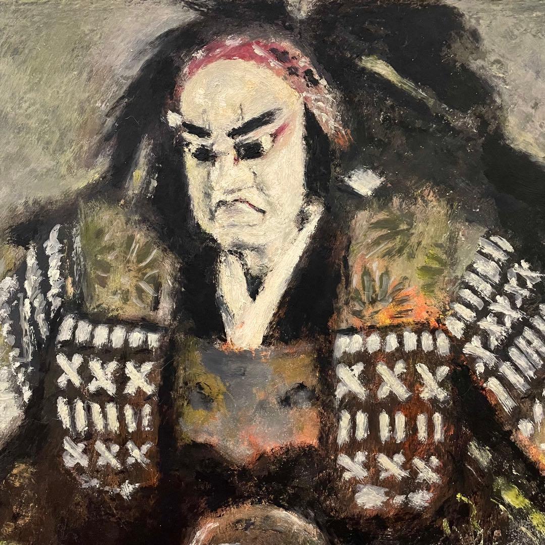 絵画 油絵 淡路人形 浄瑠璃 な日本刀 原画 ③