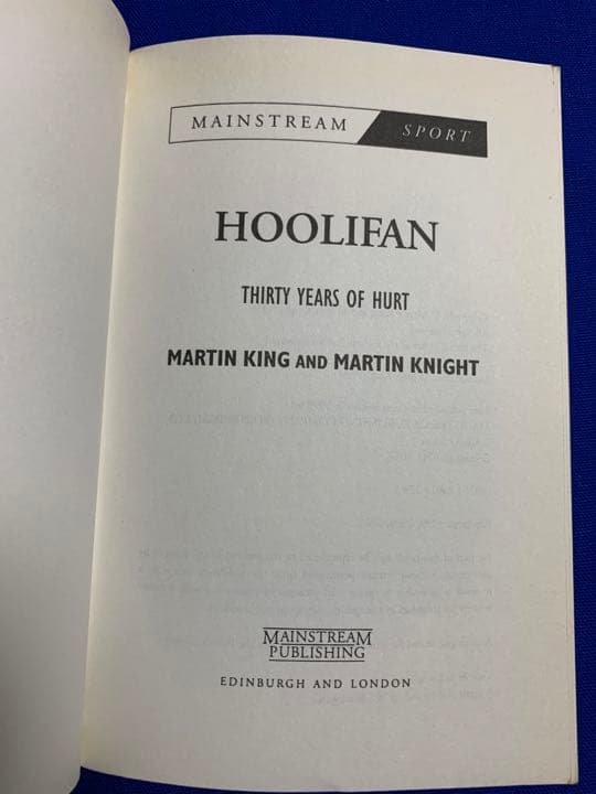 入手不可能！フーリガン自伝＂HOOLIFAN＂あるサポーターの30年史　希少本