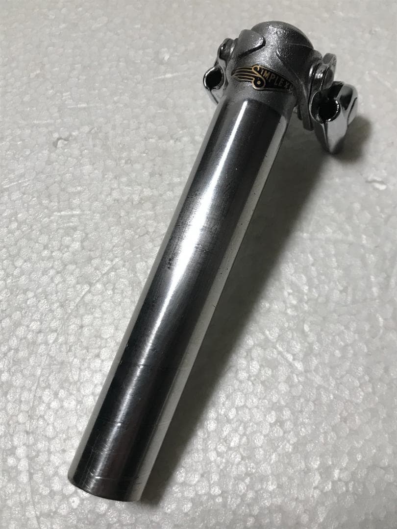 サンプレックス 旧型バッジ付鉄サドルピラー Simplexシートポスト 26.4
