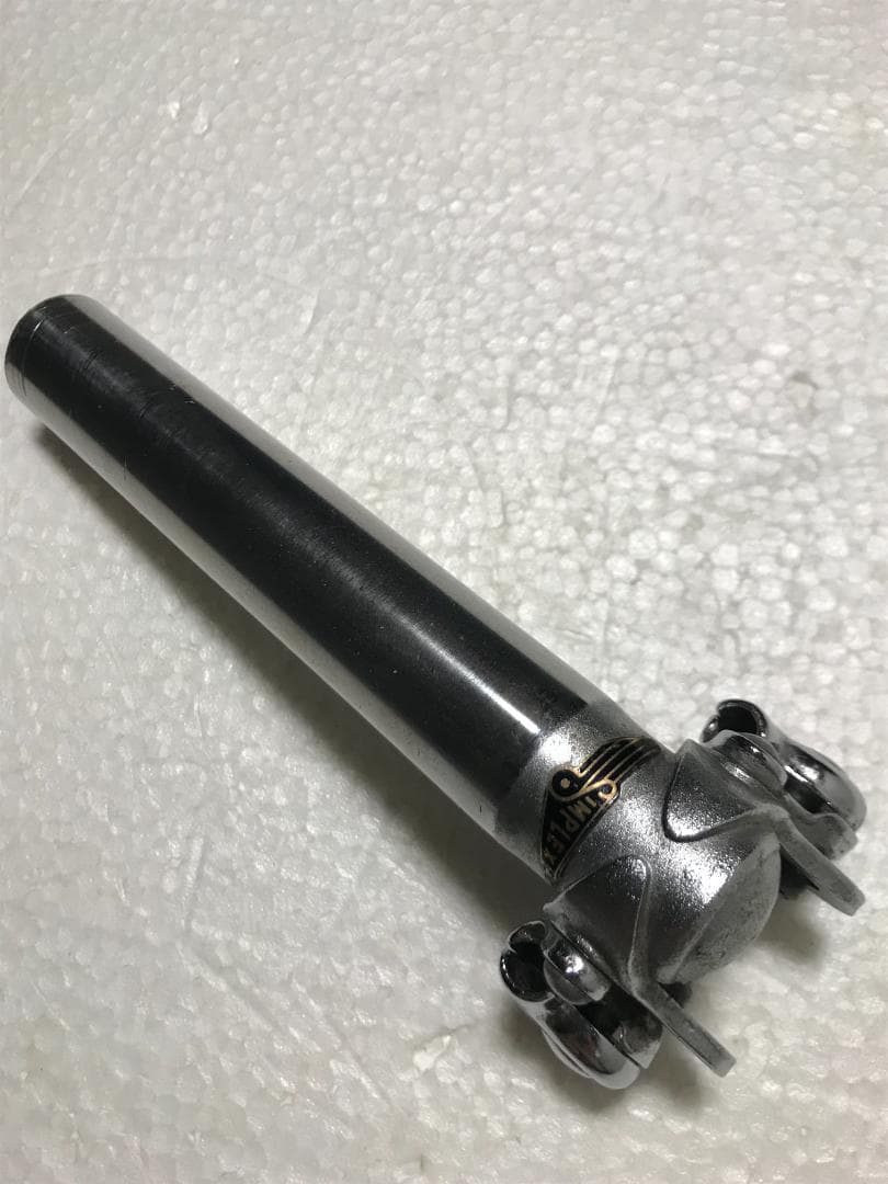 サンプレックス 旧型バッジ付鉄サドルピラー Simplexシートポスト 26.4
