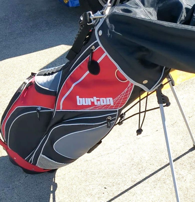 軽量スタンドタイプburton キャディバッグ 赤・黒・グレー