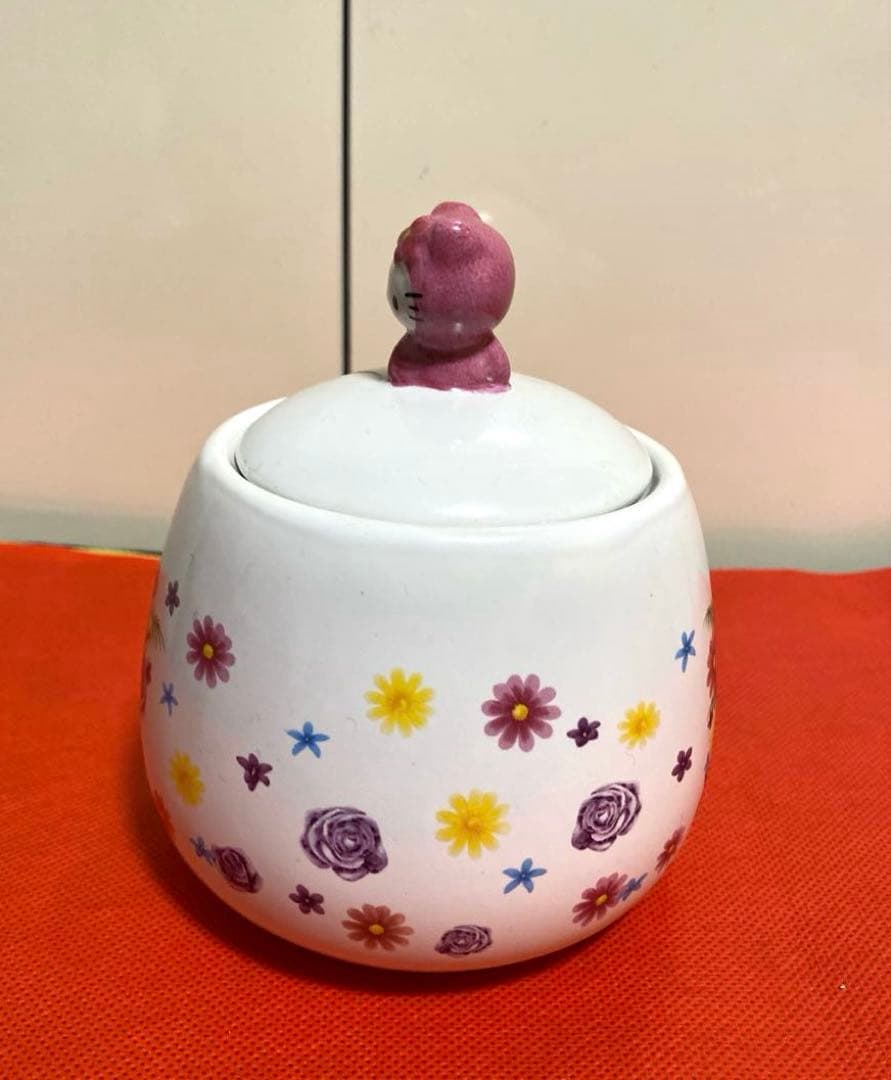 ハローキティ　キャンディポット　カップ&ポットセット　陶器製　レトロ可愛い