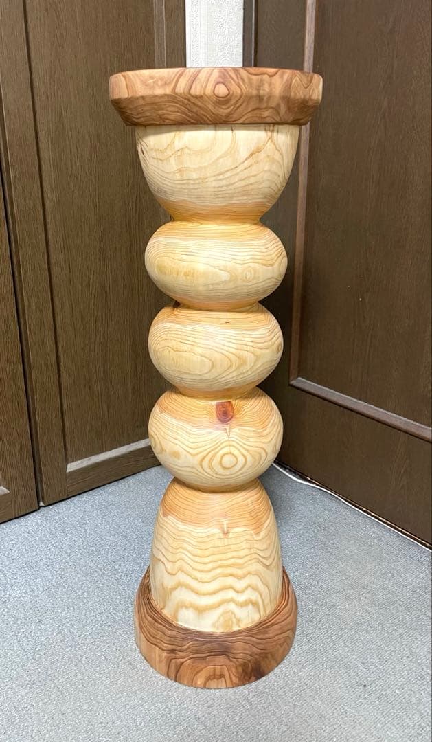 (aki品) 丸太　花瓶台 フラワースタンド