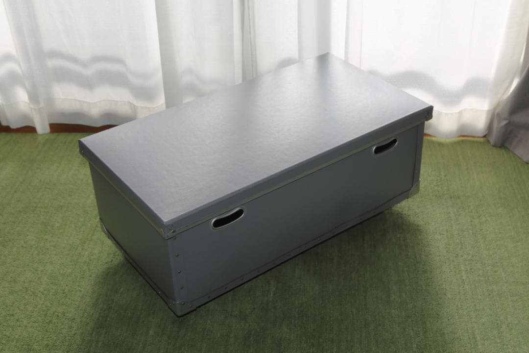 【中古】フタ・キャスター付き　収納ケース　幅84×奥46×高36　②