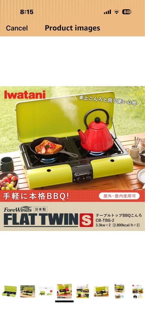 Iwatan CB-TBG-2 フラットツインS 2バーナー