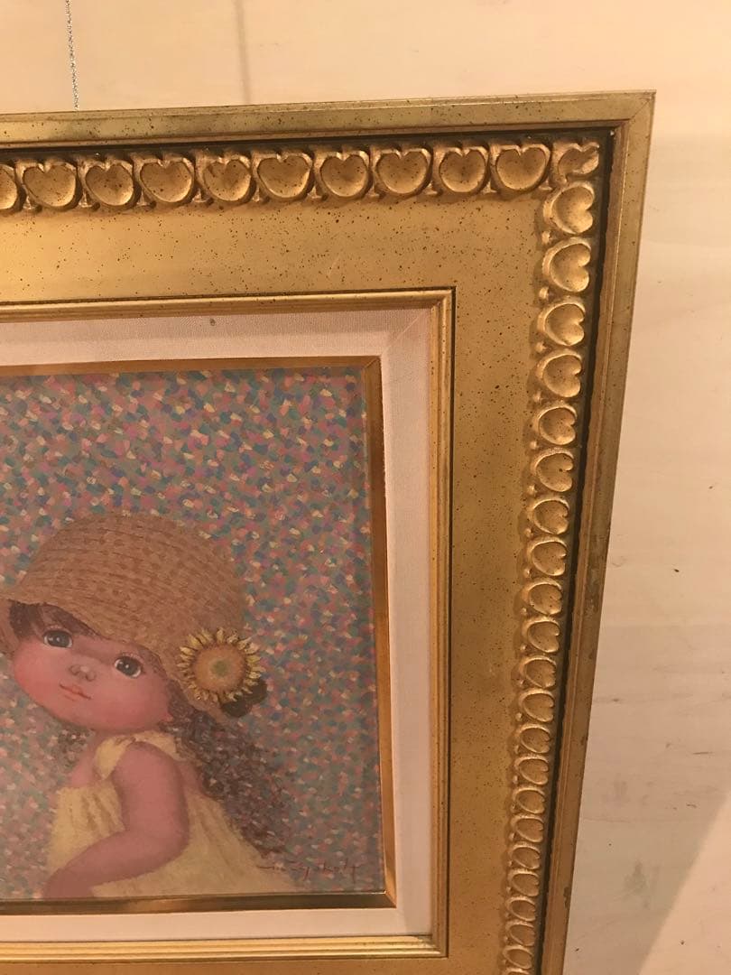はしぐちみよこ「ひまわりの風」油彩Ｆ３号　画面右下・キャンバス裏に直筆サイン有り