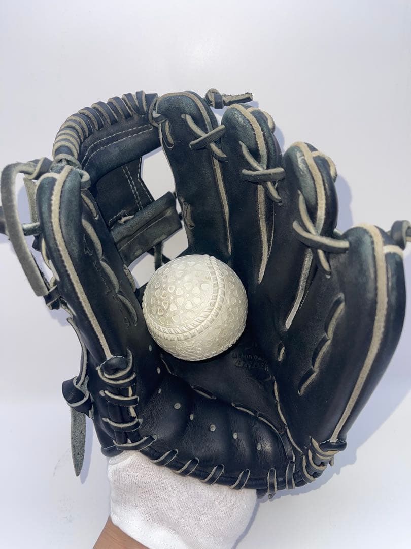 ミズノプロ　軟式グローブ　内野手用　型付け済み　黒