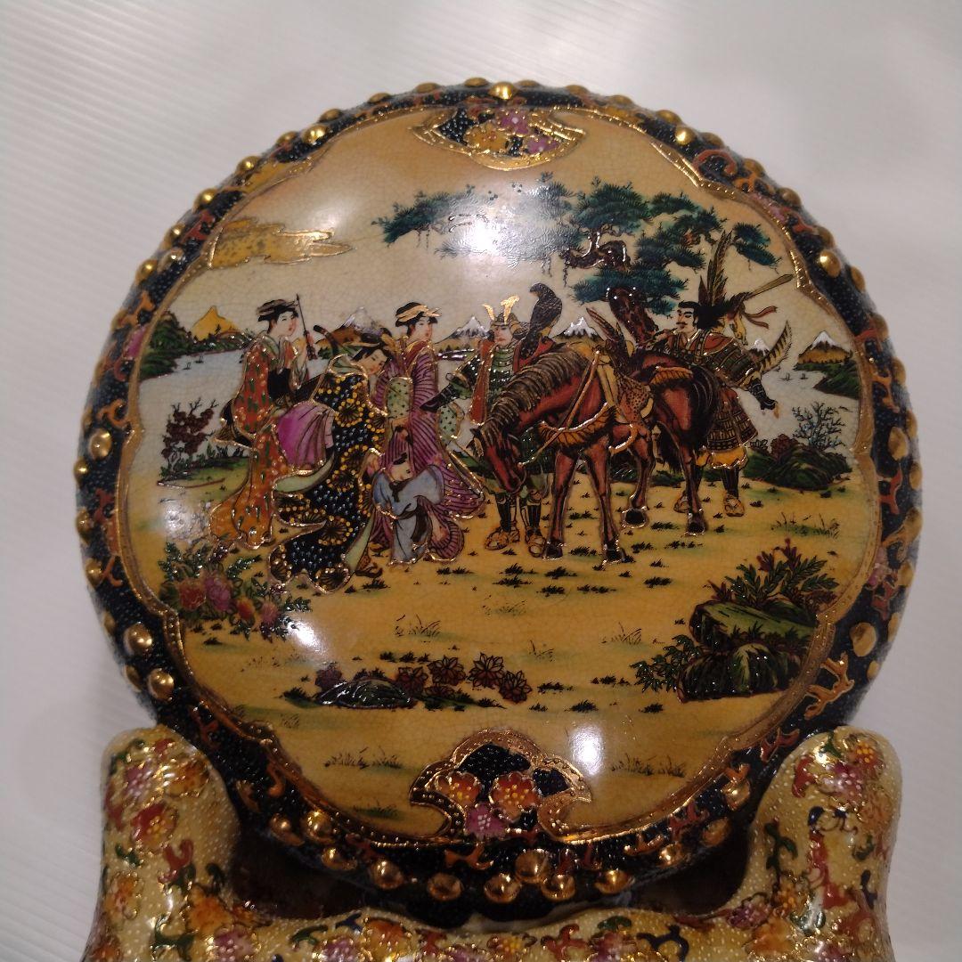 薩摩焼 金襴手 金彩 色絵 色錦 豪華絢爛 飾り 太鼓 古美術 和太鼓 置物
