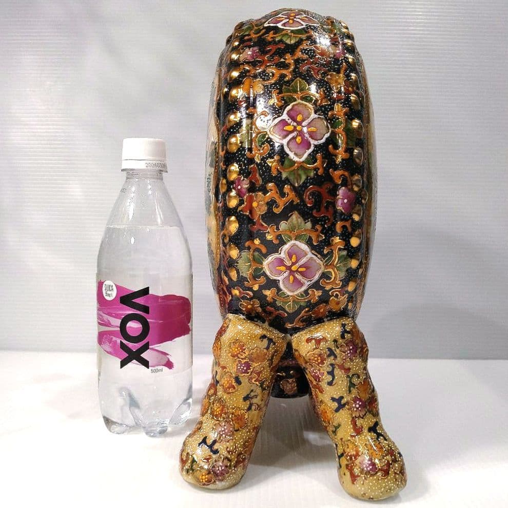 薩摩焼 金襴手 金彩 色絵 色錦 豪華絢爛 飾り 太鼓 古美術 和太鼓 置物