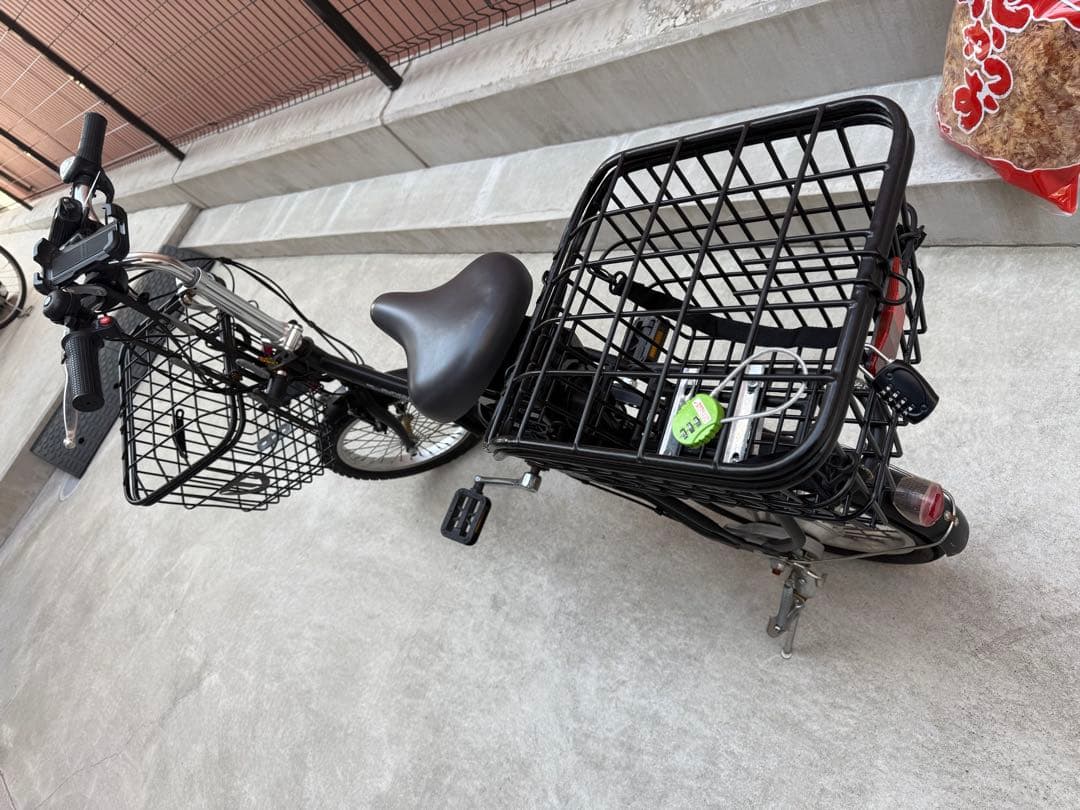 電動アシスト自転車 ブラック 2バスケット