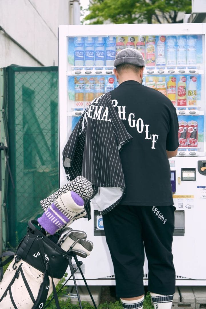 Cph/Golf 黒 コットンモックネックシャツ XL