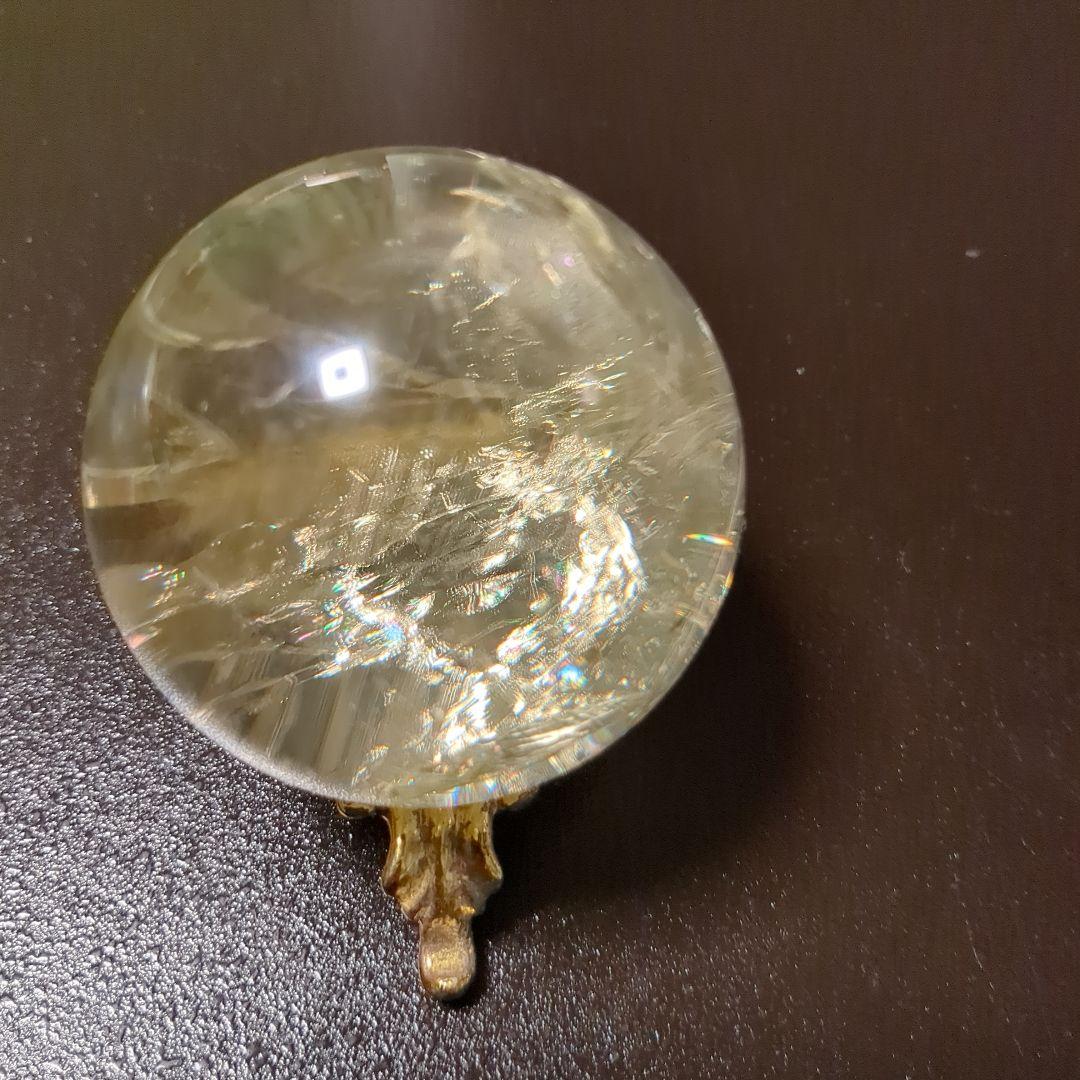 黄水晶・パワーストーン・シトリン・レインボー・天然石・直径約50mm・300g