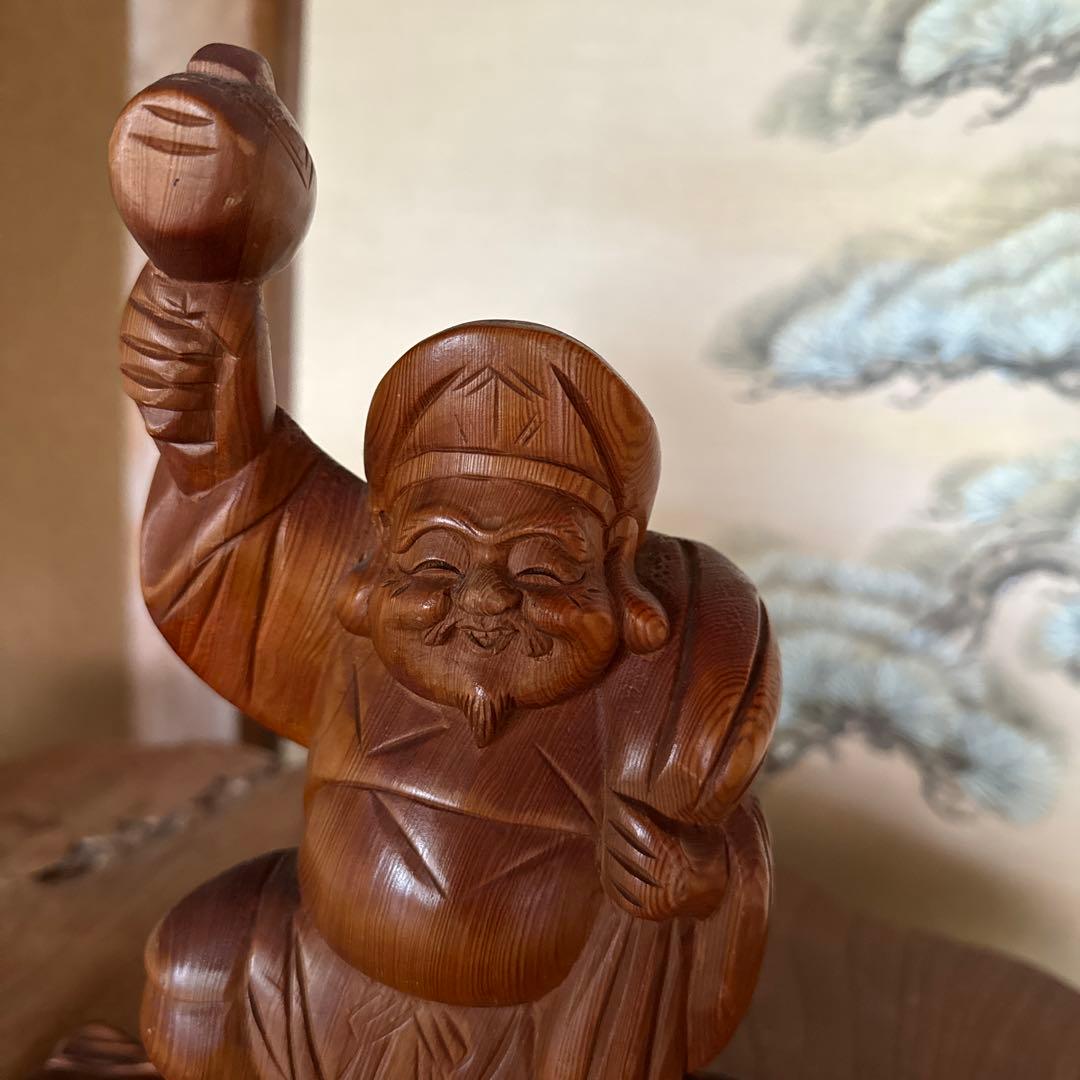 置物　大黒天　骨董品　泰山作
