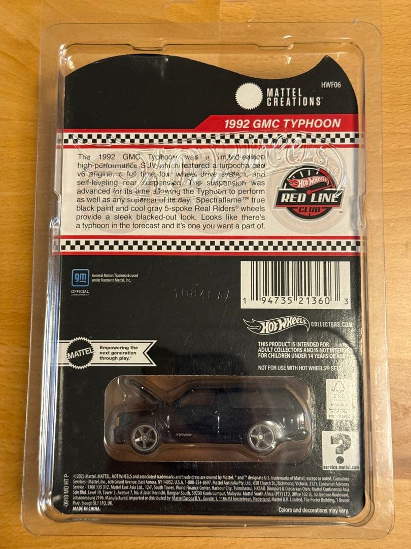 Hot Wheels RLC 限定 1992 GMC TYHOON