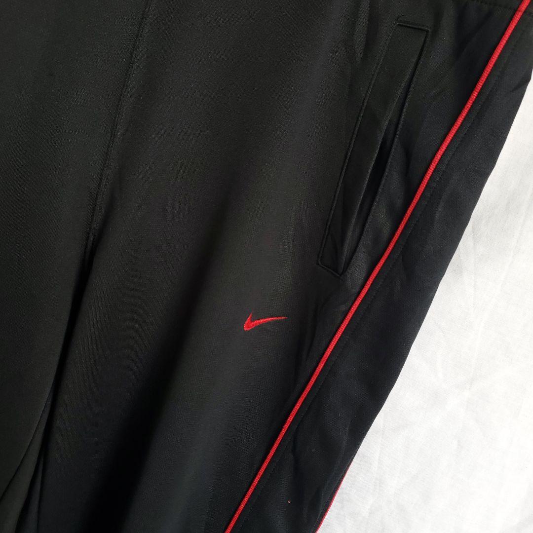90s NIKE ナイキライン パンツ　ジョガーパンツ　ジャージパンツ 黒 赤