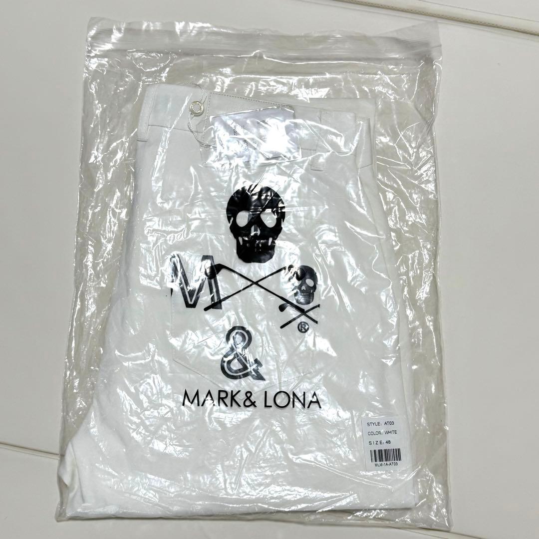 新品　マークアンドロナ　MARK&LONA　ストレッチ　パンツ 48 ホワイト