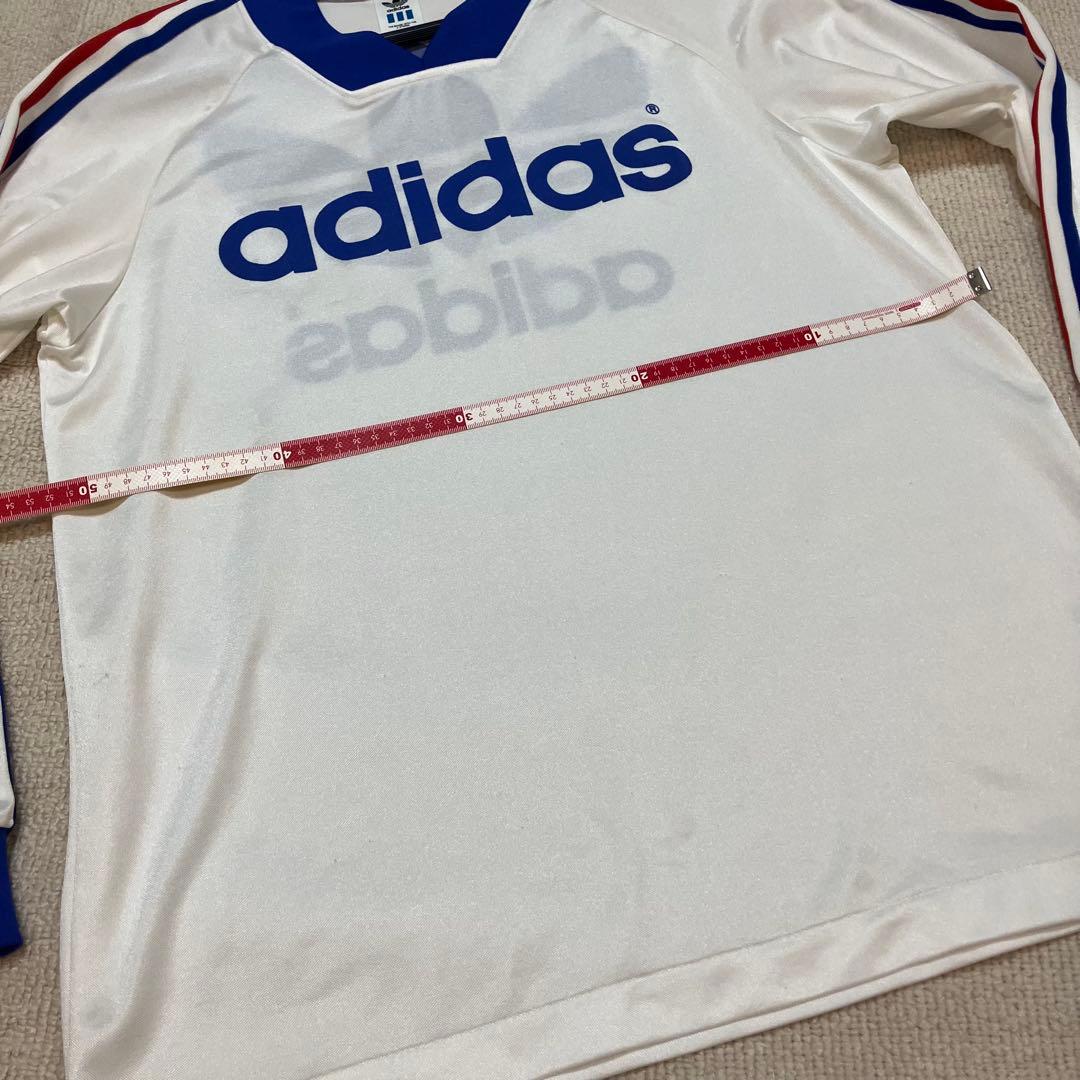 【L】old adidas長袖シャツ　トレフォイルロゴ　トリコロール　マリノス