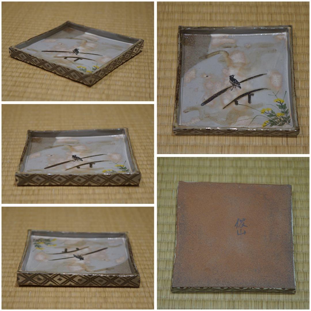 京焼 乾山写 森俊山 十二ヶ月 花鳥角皿揃い 泉涌寺 懐石料理道具 美品