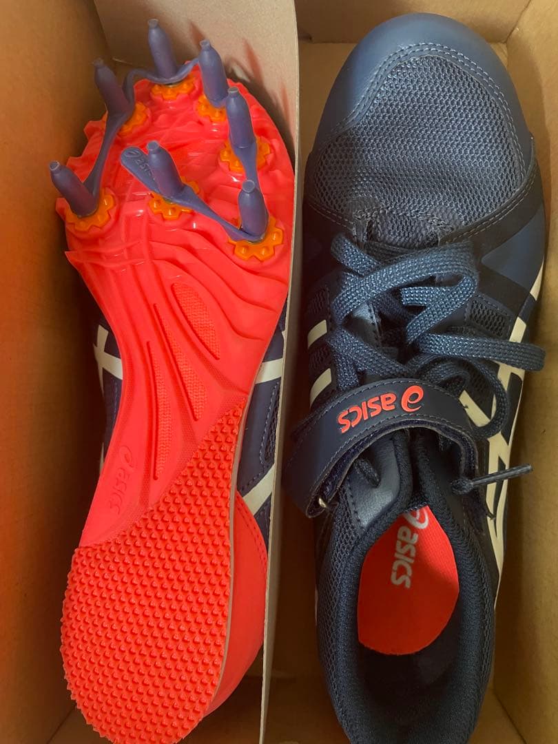 asics アシックススパイクシューズ ダークブルー/ホワイト