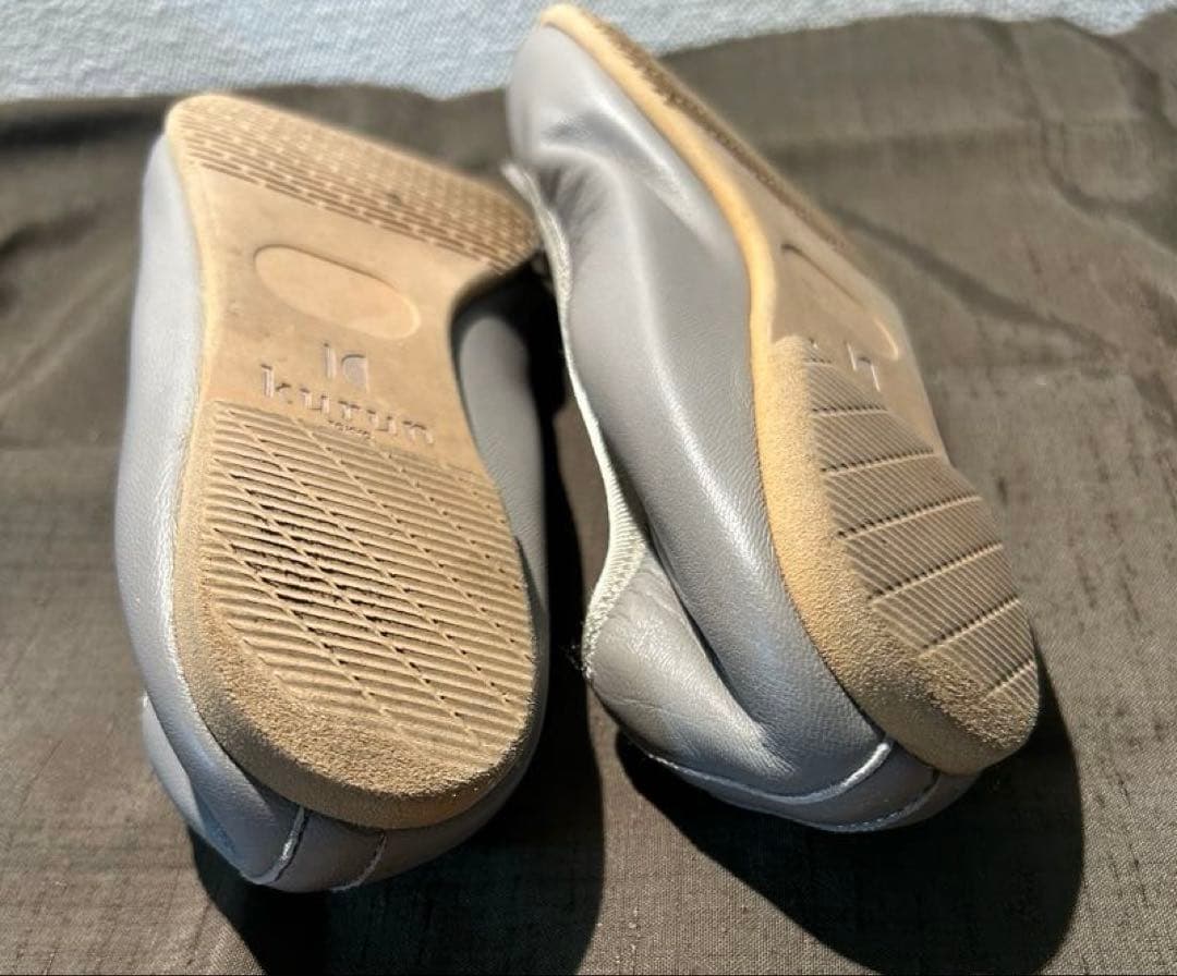 kurun TOKYO クルン グレー 本革 パンプス23cm 防水 スムース