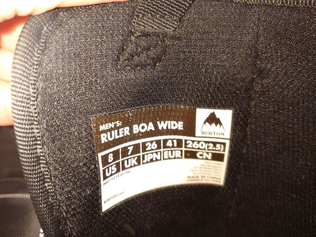 BURTON RULER BOA wide 26cm バートン　ルーラー　ボア