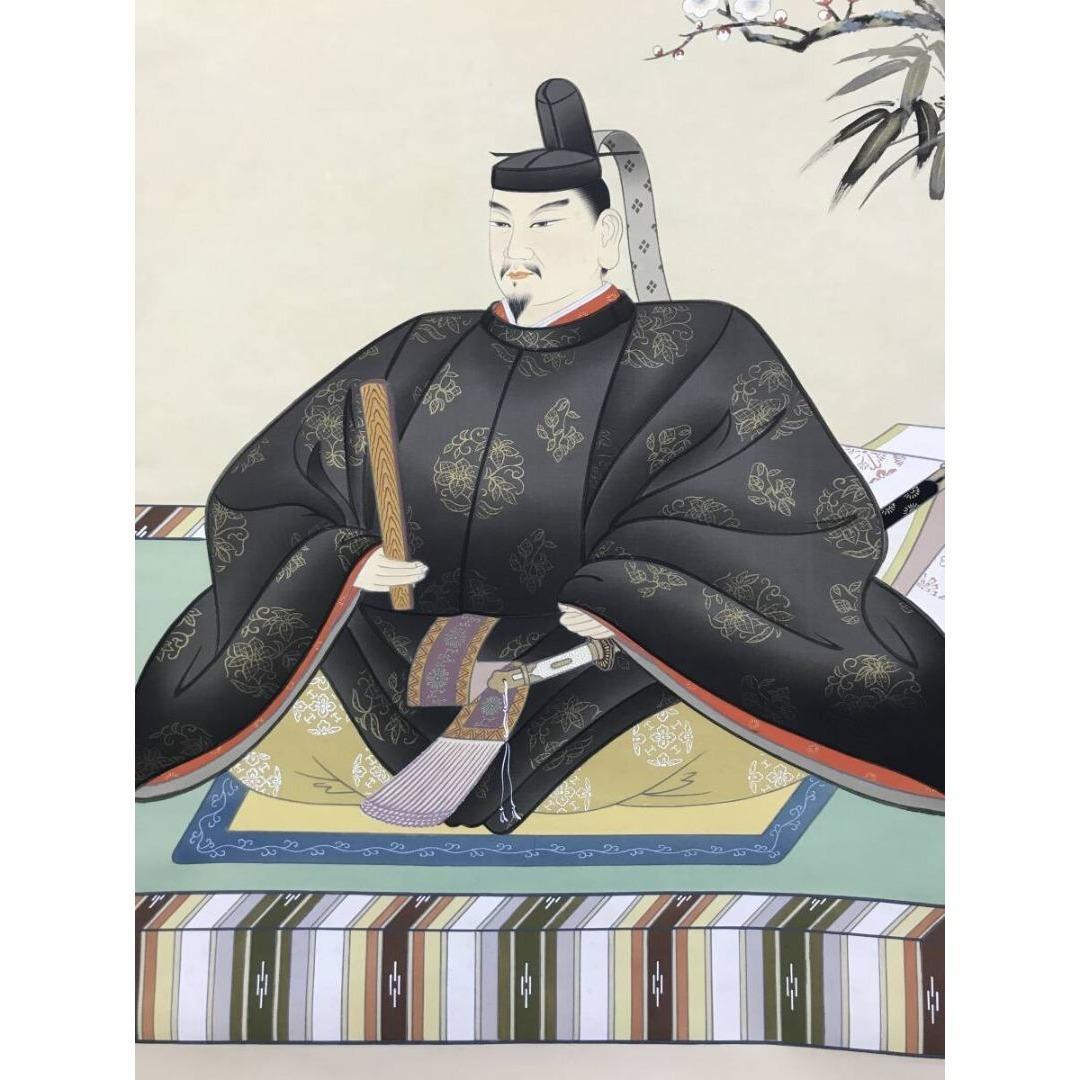 真作/西川春容/菅公御尊像/人物図/学問の神/菅原道真/掛軸☆宝船☆AK-622