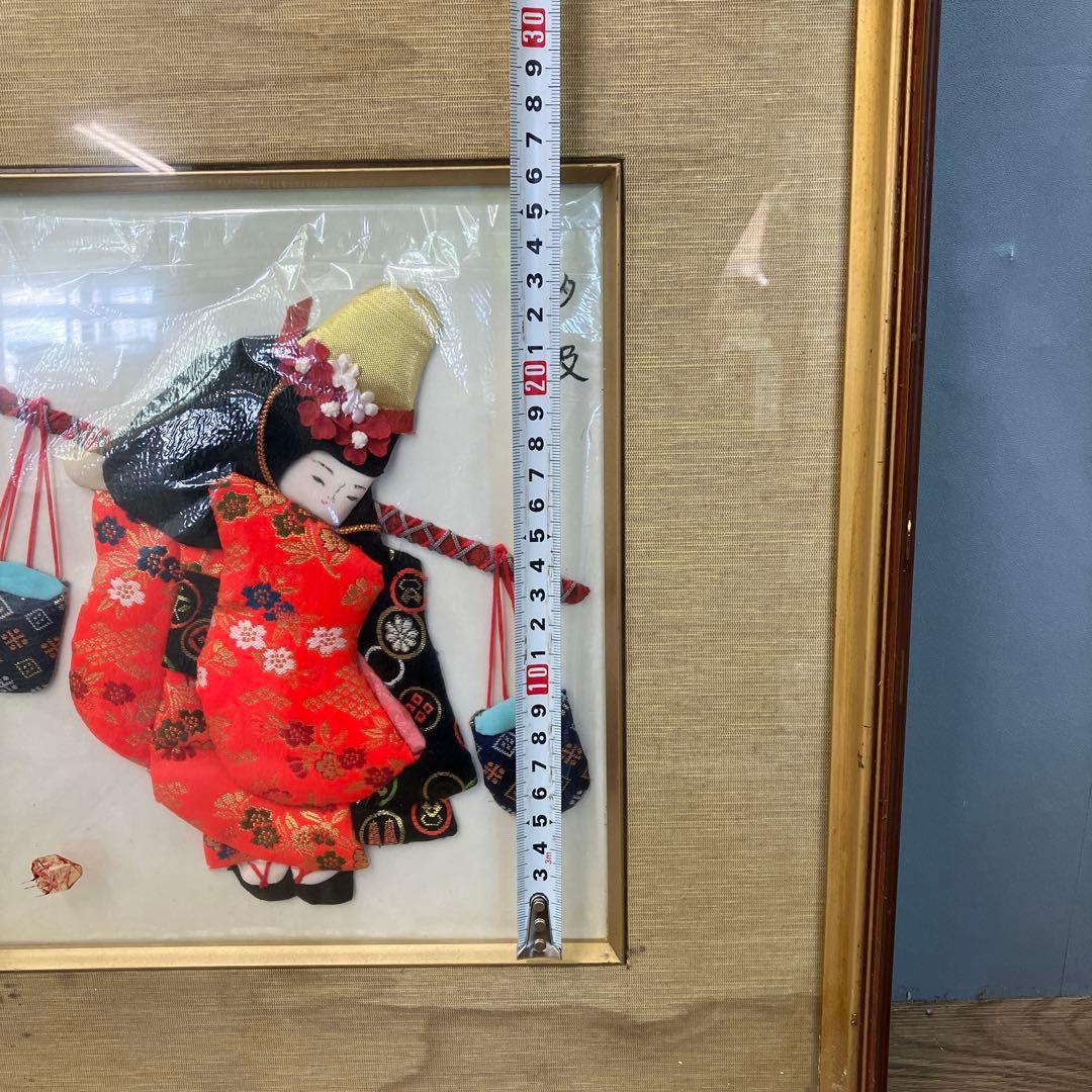 希少 日本人形 押絵 額装 汐汲 しおくみ ヴィンテージ 壁掛け 工芸品