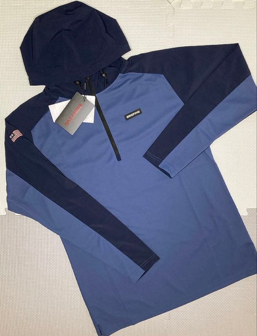 BRIEFING GOLF MS HALF ZIP HOODIE（BLUE／M）