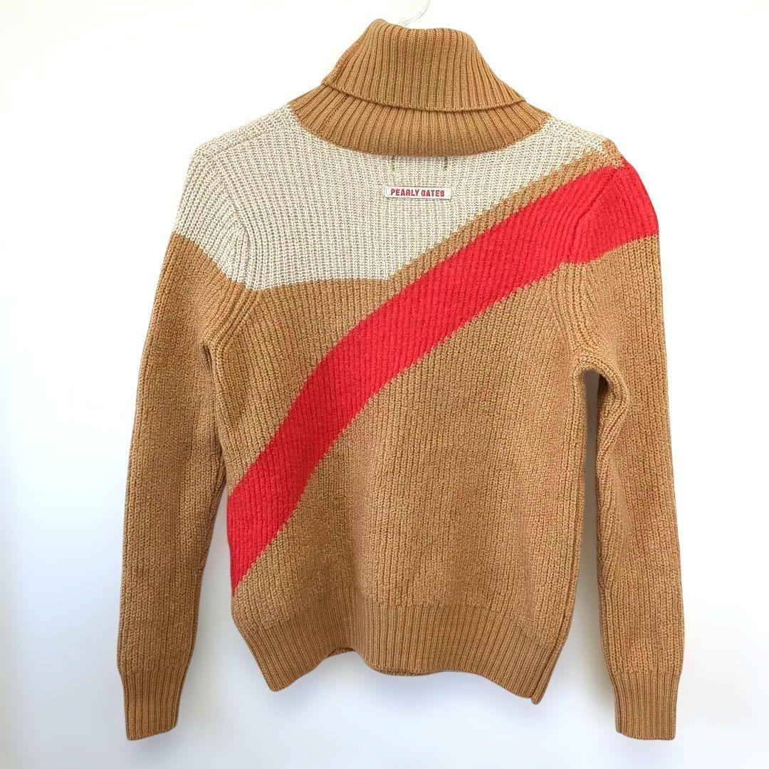 【極美品】パーリーゲイツ ウール100% タートルネック セーター サイズ0