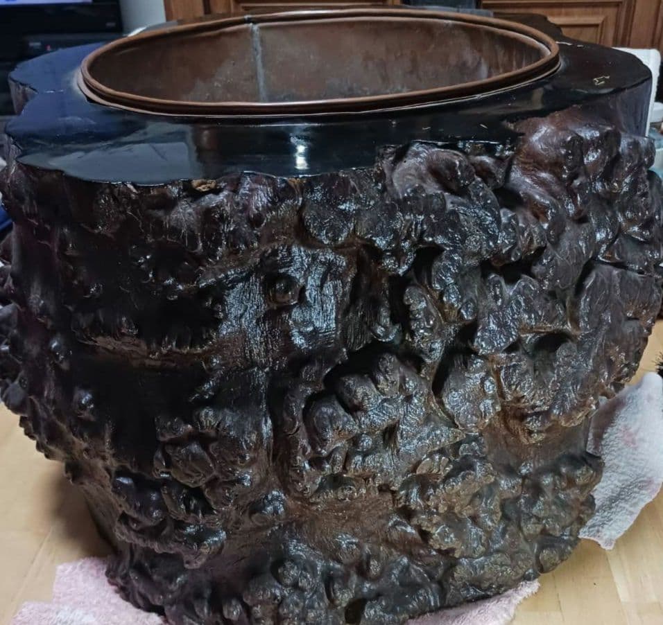 木製コブ　火鉢　レトロ　インテリア　希少