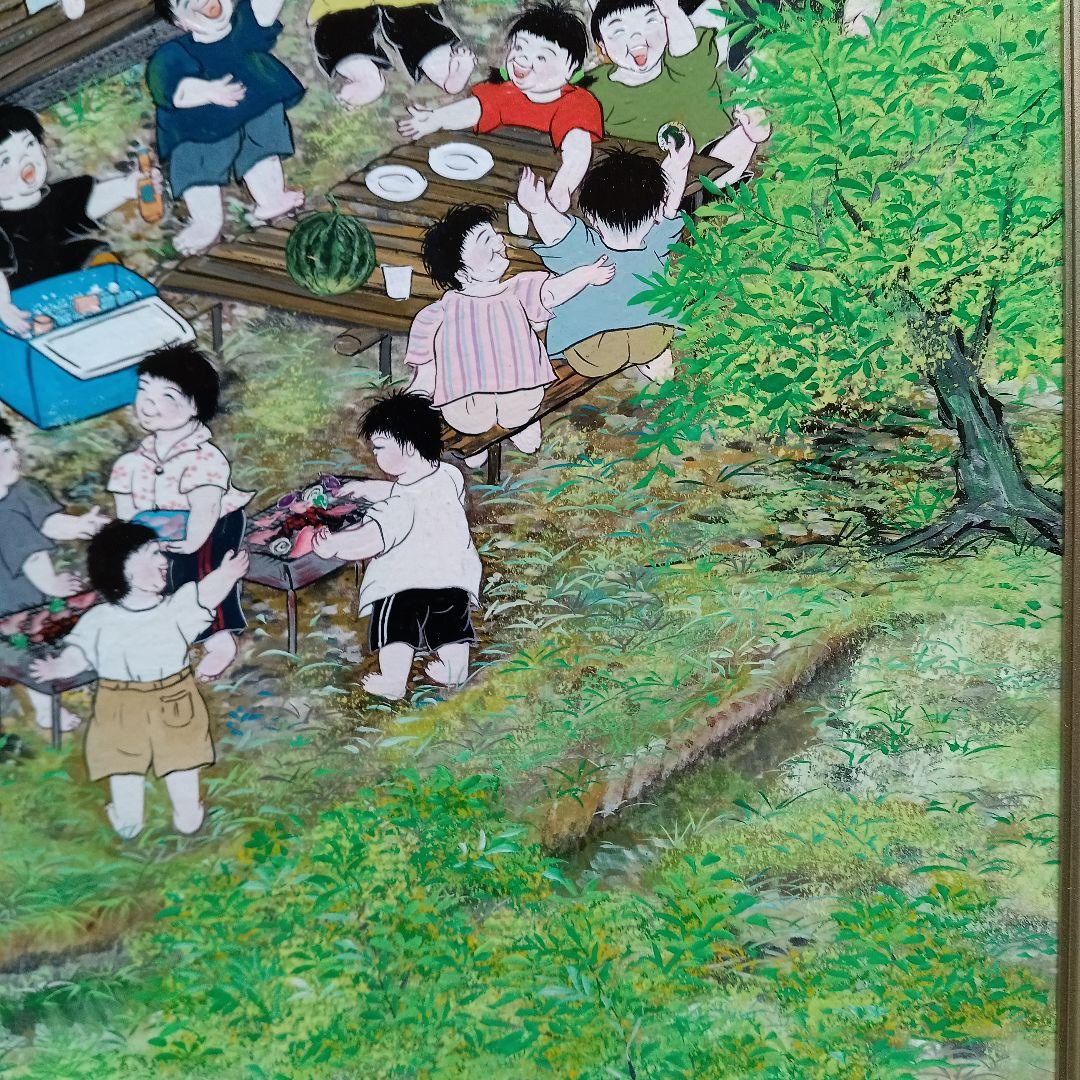 岡田祥子作　アクリル原画「愉快な仲間たち」