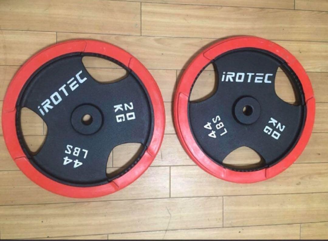 ① iROTEC ラバー　バーベル　プレート 20kg x 1枚