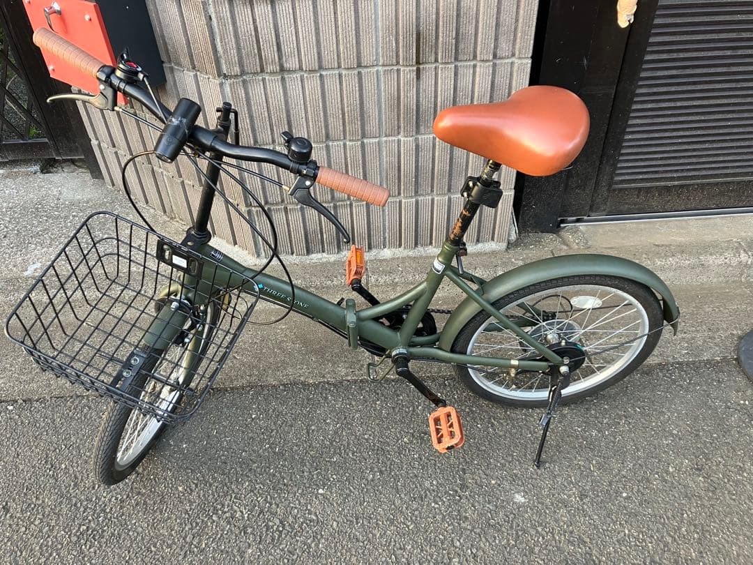 オリーブグリーン 折りたたみ自転車　20インチ