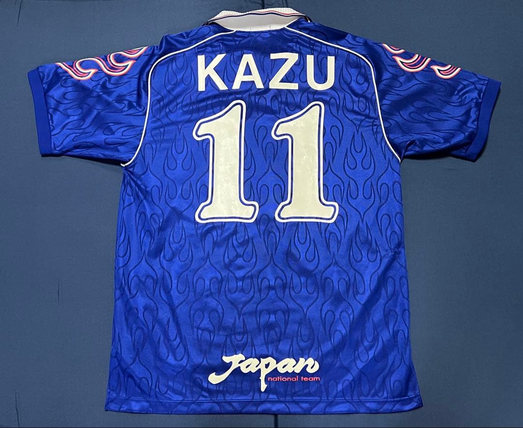 サッカー日本代表ユニホーム炎モデル asics製 98年フランスW杯 上下セット