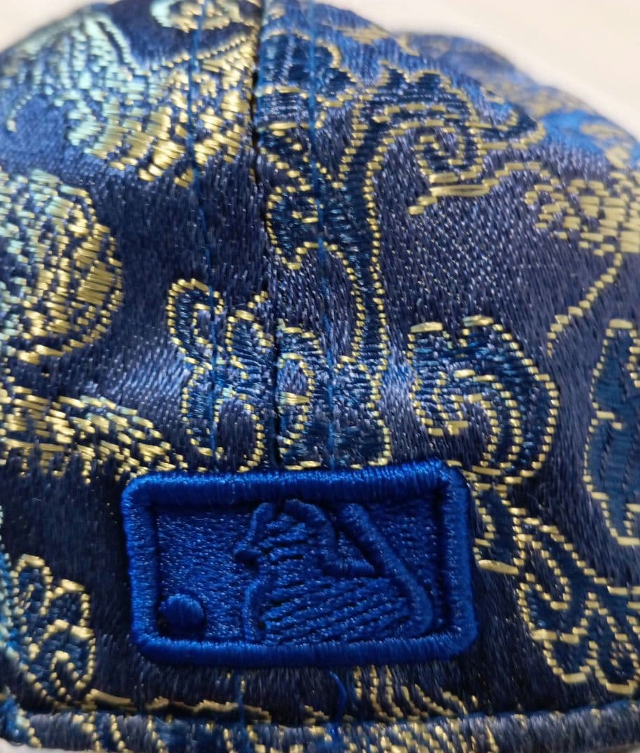 New Era 59FIFTY ネイビー 花柄 龍刺繍 キャップ サイズ58.8