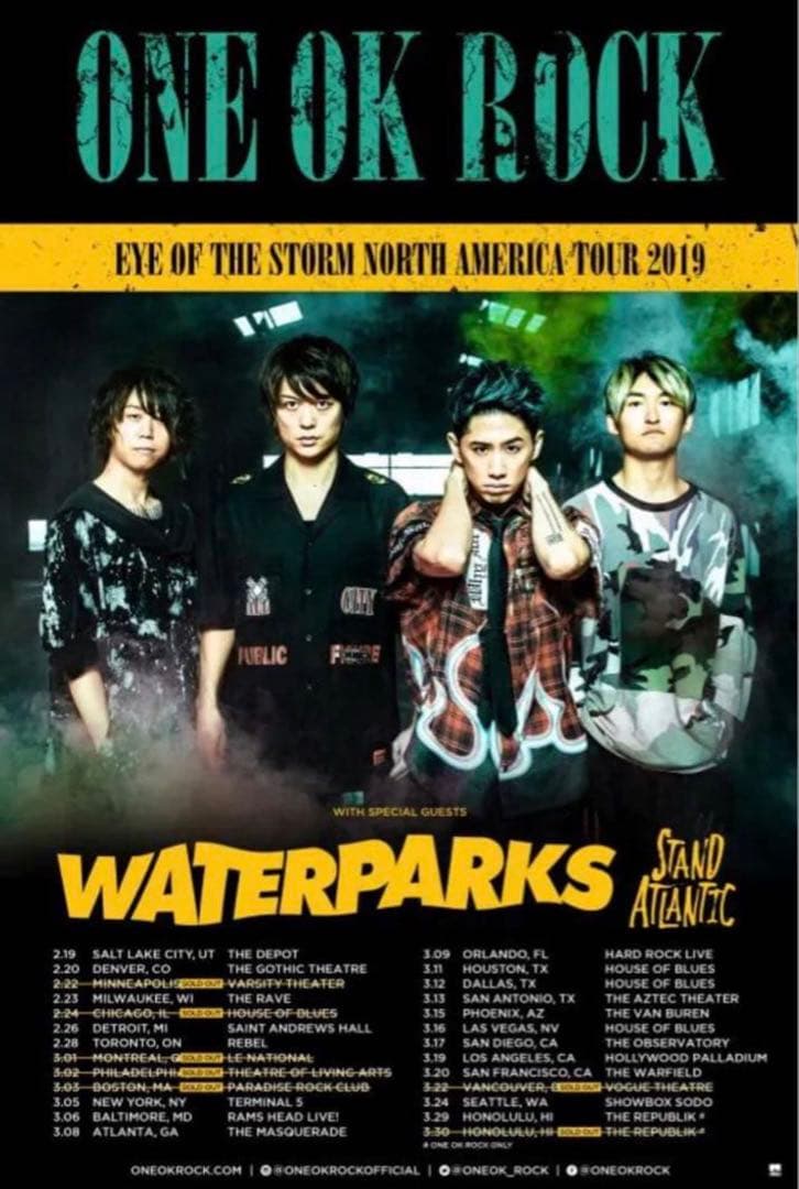 ONE OK ROCK 北米ツアー 2019 パーカー ワンオク 海外ツアー