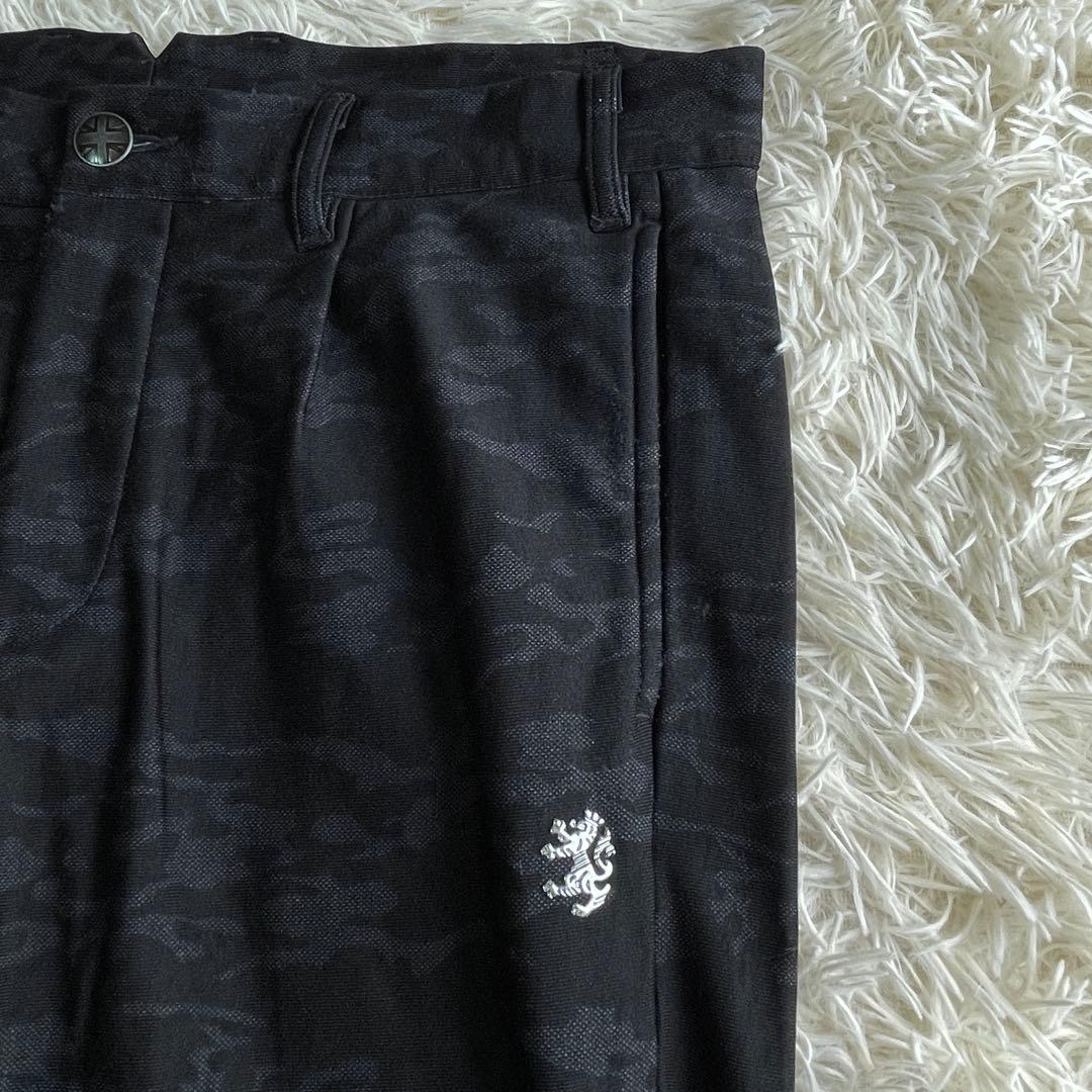 ADMIRAL GOLF パンツ 裏起毛 ストレッチ カモフラ ブラック LL