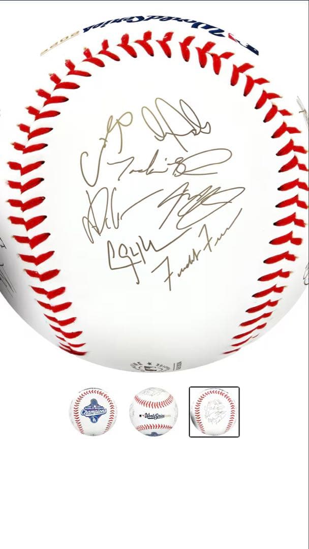 Dodger2025ワールドシリーズチャンピオンレプリカサインボール+ステッカー