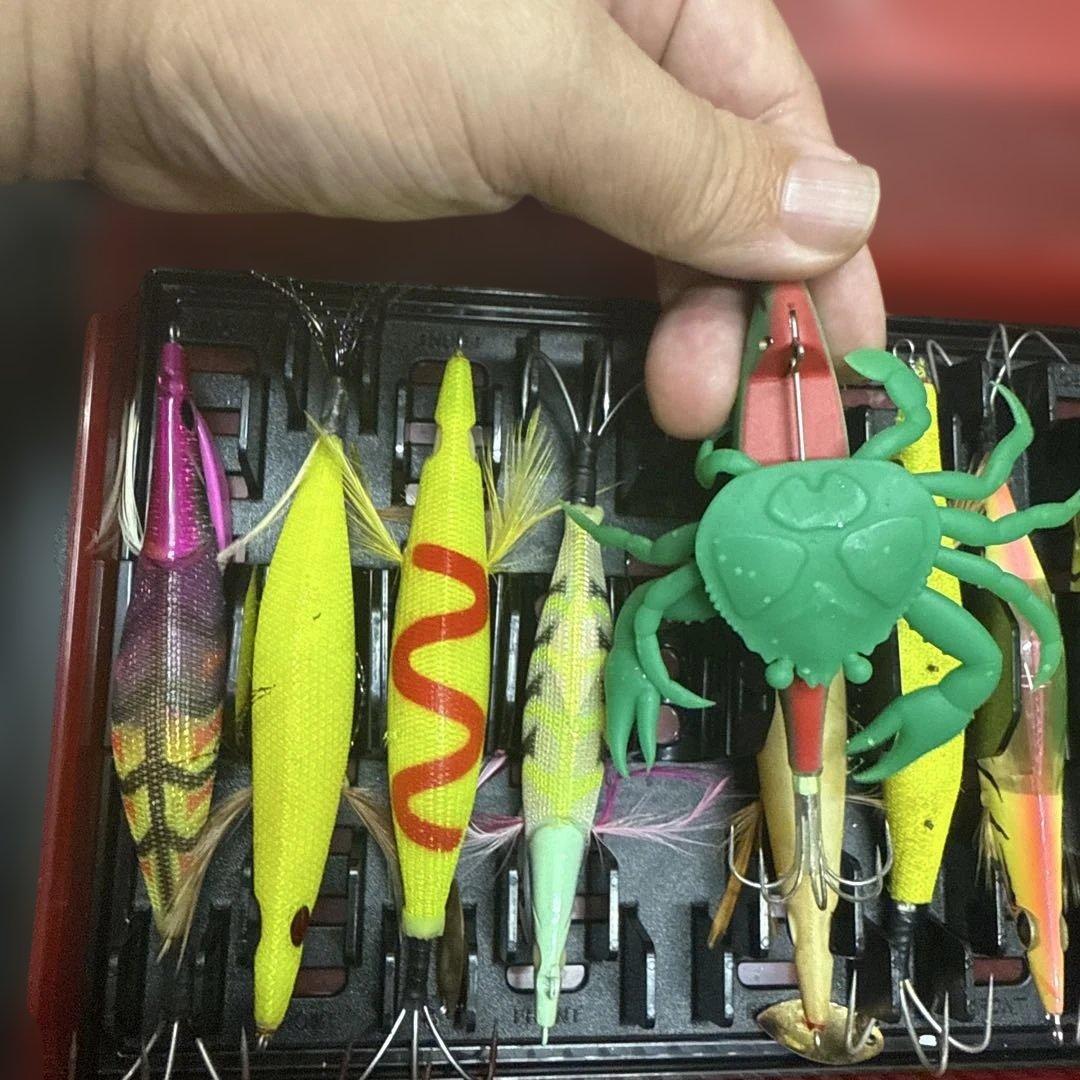 【タコ釣り】爆釣セット‼️エギ10本　ケース付き‼️フラッシュブースト‼️明石で実績‼️