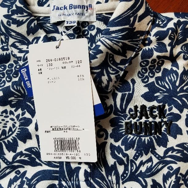 ゴルフ新品未使用タグつきJACK BUNNY pearly gates花柄シャツ