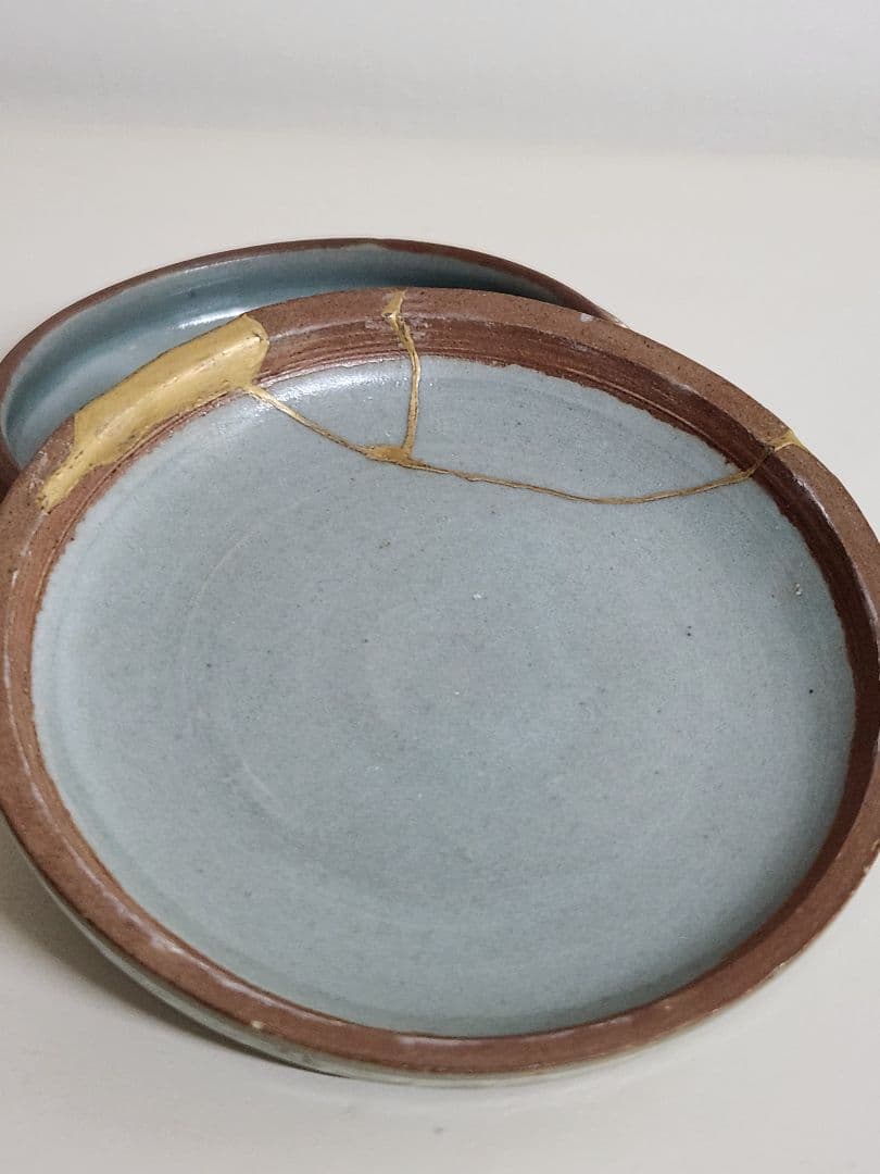 高麗青磁 　象嵌菊花紋合子　香合　蓋物　金継　李朝　骨董