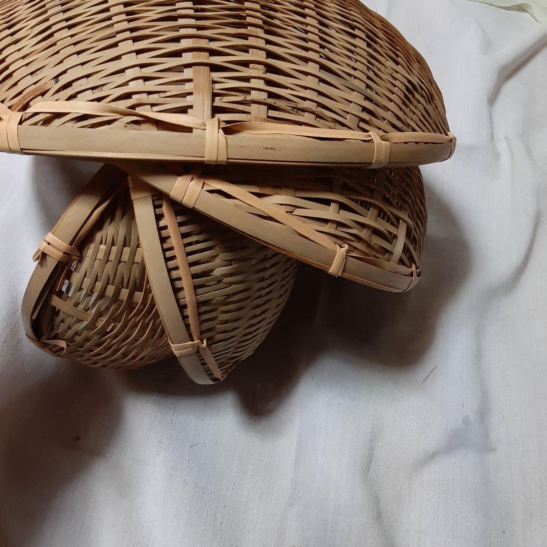 新品同様◆6個セット◆昭和レトロ◆竹細工◆丸型ざる◆竹ざる 古道具