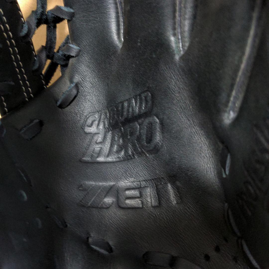 美品 ZETT GROUND HERO 軟式グローブ 黒 子供用 SSサイズ