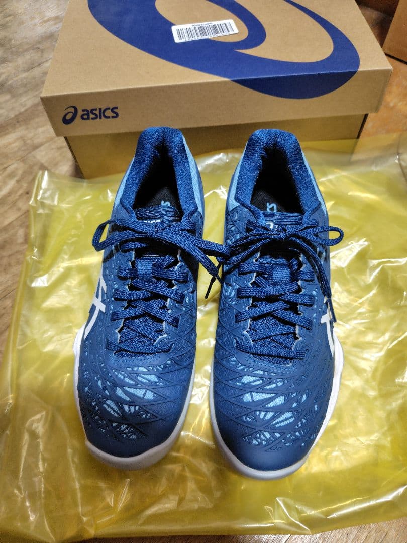 asics バドミントンシューズ 美品　レディース ネイビー