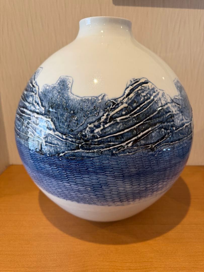 有田焼　藤井朱明作　題名岬　大花瓶　大壷　共箱