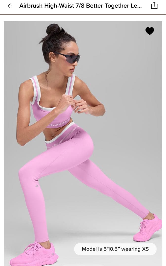 alo yogaレギンス　ピンク　Airbrush High Waist 7/8