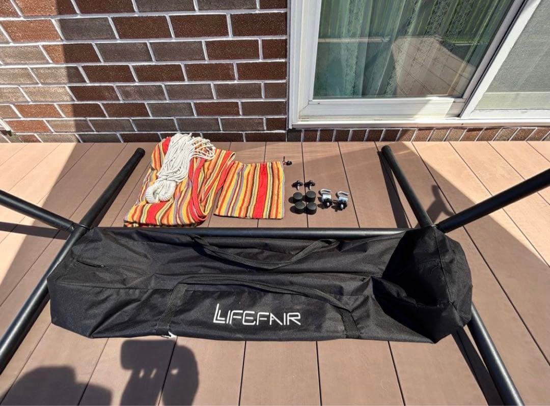 LifeFair ハンモック 自立式　ダブルサイズ 耐荷重300kg
