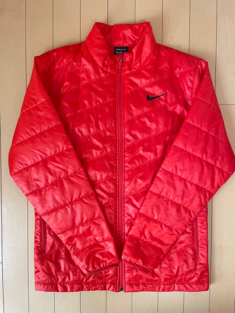 人気色NIKE GOLF 中綿ジャケット M メンズ 赤 防寒 ブルゾン