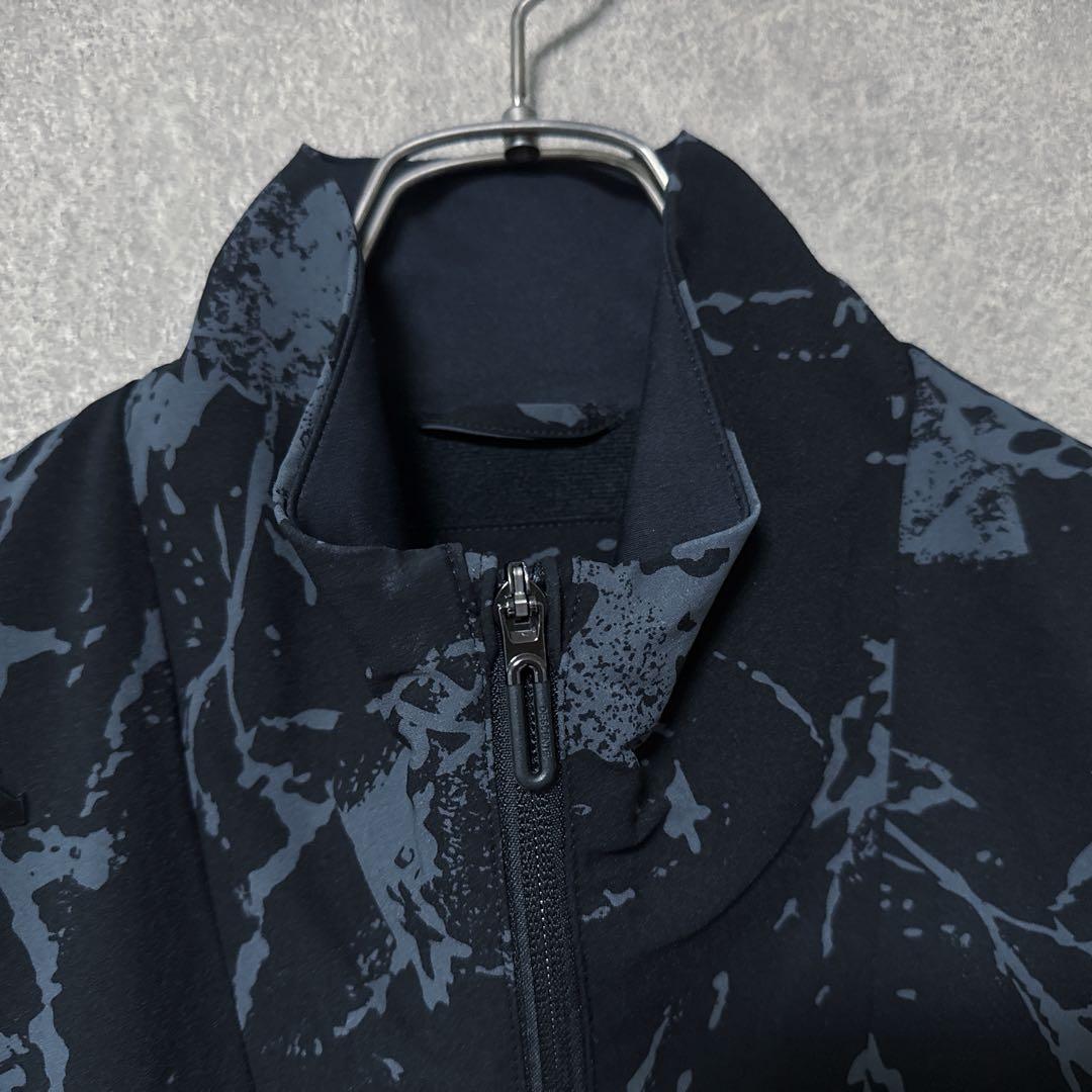 DESCENTE GOLF デサントゴルフ ジップ 総柄ジャケット M ブラック