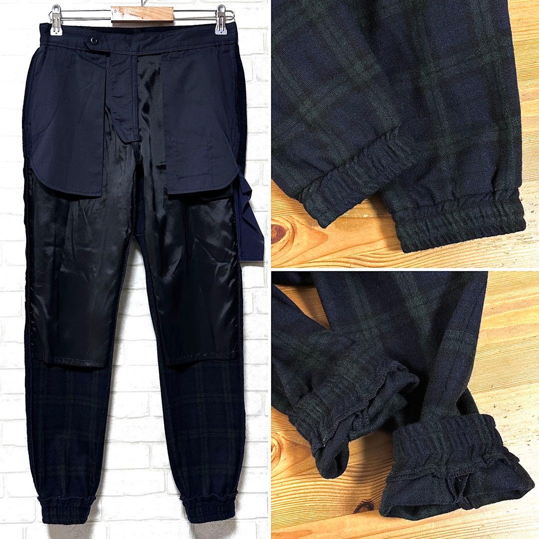 BEAMS GOLF ウール チェック柄ストレッチイージーパンツ サイドポケット